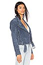 view 2 of 6 Suede Moto Jacket in Slate Blue