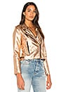 view 2 of 4 Metallic Moto Jacket in Rose Gold