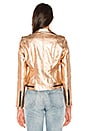 view 3 of 4 Metallic Moto Jacket in Rose Gold