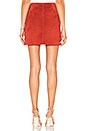 view 3 of 4 Zipper Suede Mini Skirt in Redwood