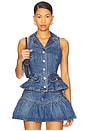 view 1 of 4 Denim Peplum Vest in Rain Or Shine