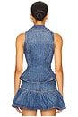 view 3 of 4 Denim Peplum Vest in Rain Or Shine