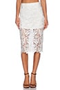 view 1 of 4 Lace Pencil Skirt in White
