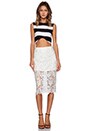 view 4 of 4 Lace Pencil Skirt in White