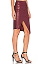 view 2 of 4 Asymmetrical Leather Skirt in Wine