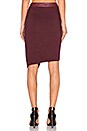view 3 of 4 Asymmetrical Leather Skirt in Wine