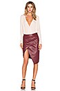 view 4 of 4 Asymmetrical Leather Skirt in Wine