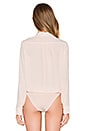 view 4 of 6 Long Sleeve Wrap Front Bodysuit in Nude