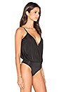 view 3 of 5 Deep V Neck Sleeveless Bodysuit in Black