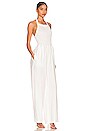 view 2 of 3 Smocked Halter Jumpsuit in White