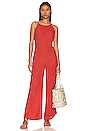 view 1 of 4 Smocked Back Cami Jumpsuit in Papaya Red