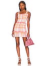 view 1 of 3 Smocked Tie Shoulder Mini Dress in Summer Sunset Plaid