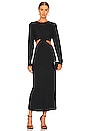 view 1 of 3 Long Sleeve Twist Midi Dress in Black