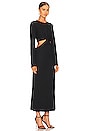 view 2 of 3 Long Sleeve Twist Midi Dress in Black