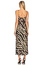 view 4 of 4 Maxi Bias Slip Dress in Gold Zebra Print