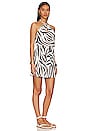 view 2 of 3 Twist Halter Mini Dress in Brown Zebra Print