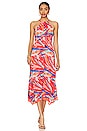 view 1 of 3 Sleeveless Elastic Waist Midi Dress in Paradiso Print