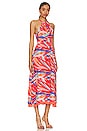 view 2 of 3 Sleeveless Elastic Waist Midi Dress in Paradiso Print