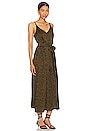 view 2 of 3 V Neck Midi Dress in Olive Snake