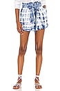 view 1 of 4 Ruffle High Waist Short in Indigo Tie Dye