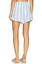 view 3 of 4 Smocked Fray Hem Short in Marina Blue Stripe