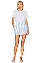 view 4 of 4 Smocked Fray Hem Short in Marina Blue Stripe
