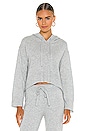 view 1 of 4 Cashmere Sweater Hoodie in Heather Grey