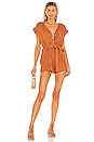 view 1 of 3 Cap Sleeve Romper in Rich Sienna