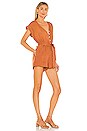 view 2 of 3 Cap Sleeve Romper in Rich Sienna