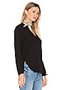 view 2 of 5 Split Sleeve Henley in Black