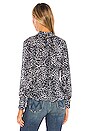 view 3 of 4 Mock Neck Button Back Blouse in Moonlight