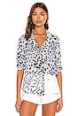 view 1 of 4 Flowy Button Down Top in Ink Dots