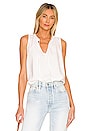 view 1 of 4 Sleeveless Shirred Neck Top in White