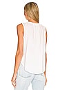 view 3 of 4 Sleeveless Shirred Neck Top in White