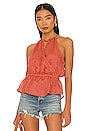 view 1 of 4 Cross Front Halter Top in Mojave Red