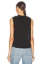 view 3 of 4 Ruffle Neck Tank in Black