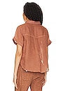 view 3 of 4 Cuffed Short Sleeve Shirt in Terracotta Brown