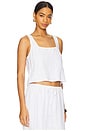 view 2 of 4 Square Neck Button Back Tank in White