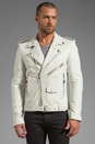 view 1 of 7 Leather Jacket 5 in Smoke White
