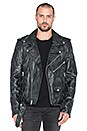 view 1 of 5 BLOUSON EN CUIR 5 in Blue Black