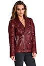 view 3 of 7 Leather Jacket 8 in Crimson