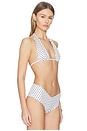 view 2 of 4 Maris Wide Triangle Bikini Top in White Polka
