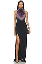 view 1 of 4 Amethyst Pearl Embroidered Dress in Noir, Violet & Cristal