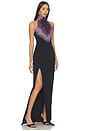 view 2 of 4 Amethyst Pearl Embroidered Dress in Noir, Violet & Cristal