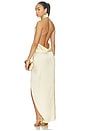view 4 of 4 ROBE HALTERNECK SAND PEARL EMBROIDERED in Beige