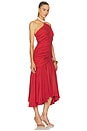 view 2 of 3 Shell Detail Draped Crepe Long Dress in Rouge Ocre