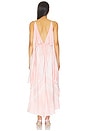 view 3 of 5 Open Shoulder Foulard Print Dress in Rose & Blanc in Pink & White