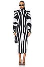 view 1 of 4 Zebra Batwing Dress in Noir & Blanc