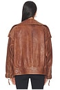 view 4 of 5 CAZADORA HOLGADA HIGH COLLAR LAMBSKIN in Marron