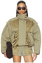 view 2 of 5 Batwing Two Pockets Twill Bomber in Vert Pale